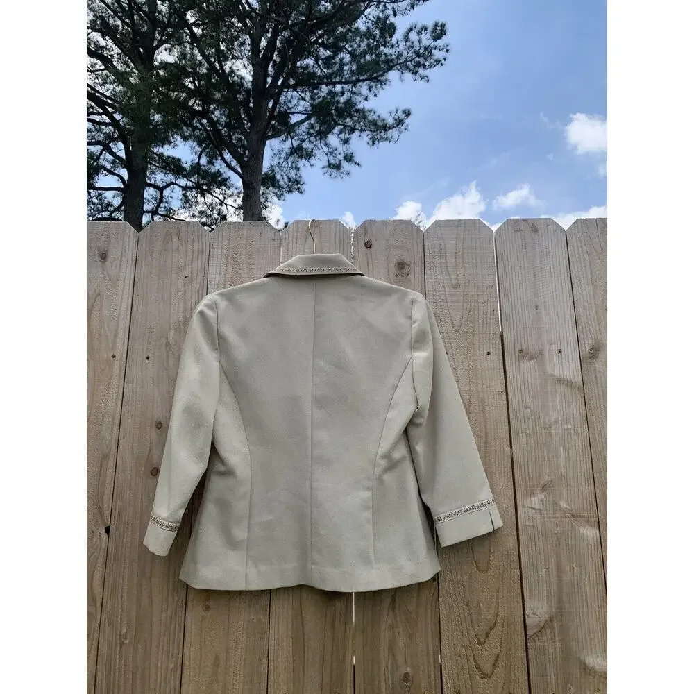 Vintage Studio 1 Blazer Women's 6 Petite Career Business Floral‎ Button Work